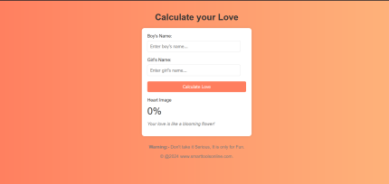 Fun Love Calculator Code