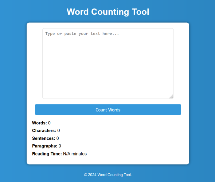 Word Counter Tool